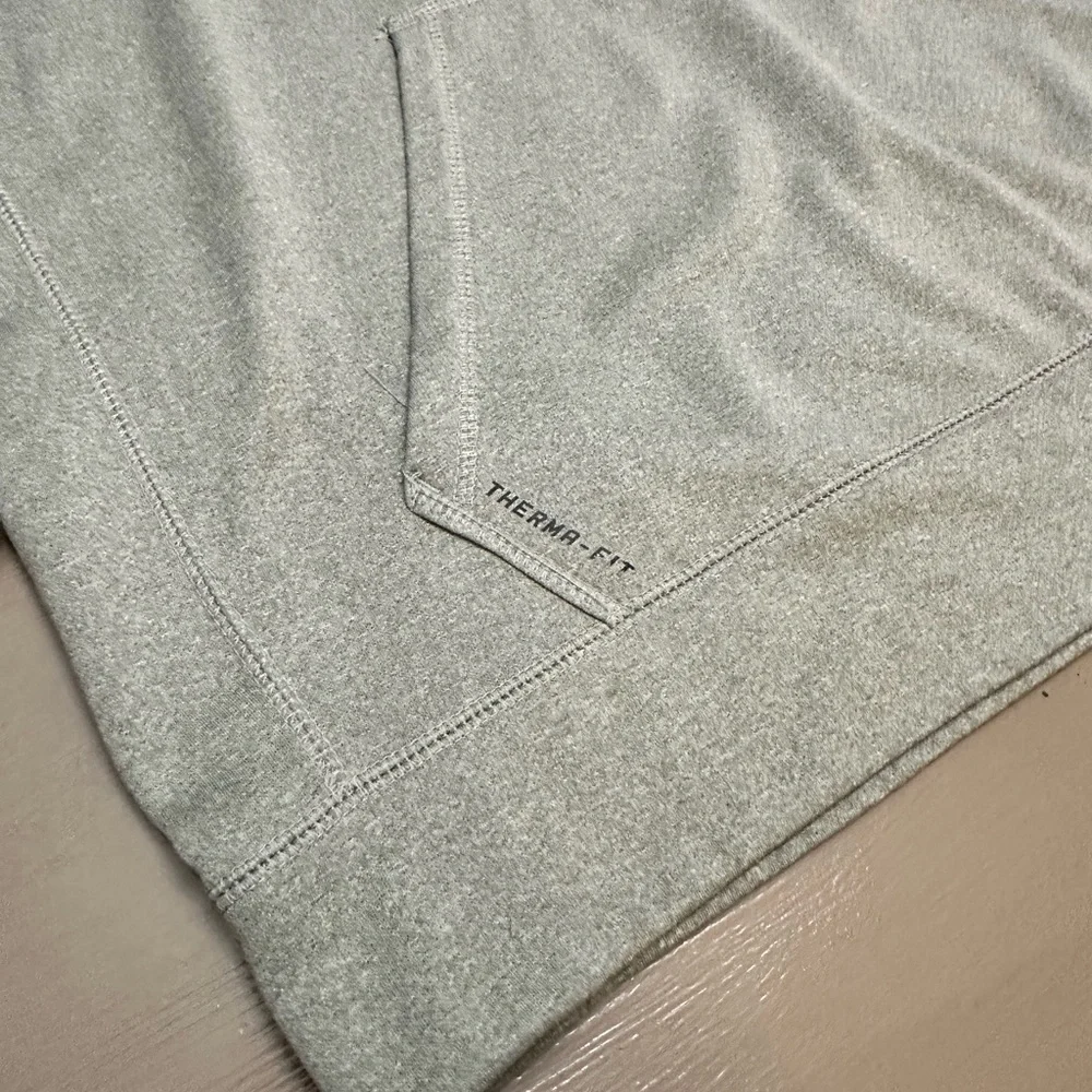 Nike Hoodie Therma-FIT Men's XL Gray Blue Swoosh Pullover Sweatshirt 657533-063